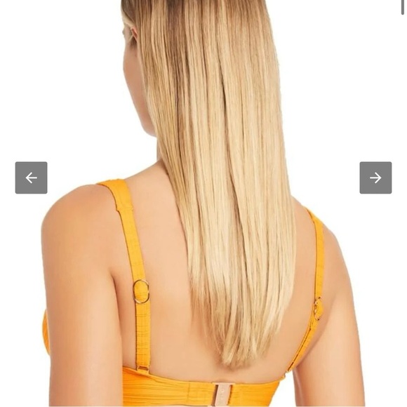 Sea Level Australia Cross Front MULTIFIT Cup Bikini Top Swimsuit Orange NWT - Picture 3 of 16